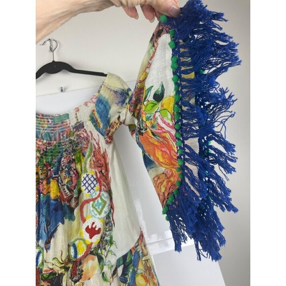 Antica Santoria women's flouncy top one size beautiful colors vacation cruise - Picture 9 of 16